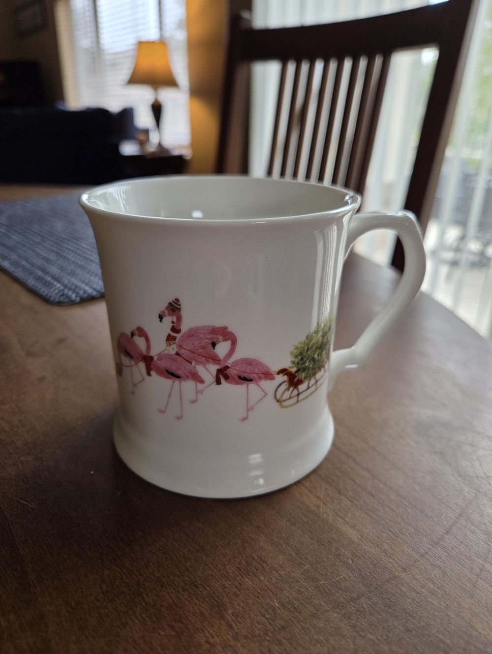 Holiday Pink Flamingo Mug Art By Kathryn White 13oz